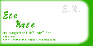 ete mate business card
